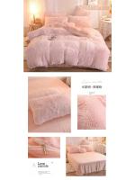 Conjunto de Cama de Terciopelo de Mink de Lujo para Otoño-Invierno Funda de Edredón de Reina, Sábanas, Almohadas Rosa de Alta Calidad - details 20