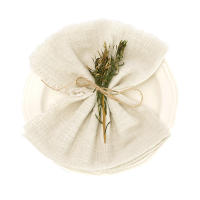 10 Uds. Servilleta de algodón de gasa verde salvia de 32x32cm, servilletas reutilizables para decoración de mesa de Navidad, fiesta de boda, servilletas Retro con rebabas, venta al por mayor - details 8