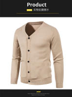 Cardigan de Moda para Hombres Abrigo de Punto de Manga Larga con Botones - details 7