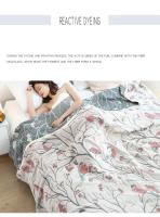 Manta de Ocio Japonesa de Algodón Gaza Suave, Delgada para Verano, Cubierta de Cama con Flores - details 2