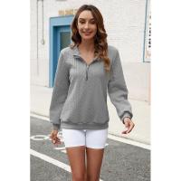 Sudadera con capucha para mujer azul cálido con sudaderas lisa sudadera deporte tendencia 2025 - details 7
