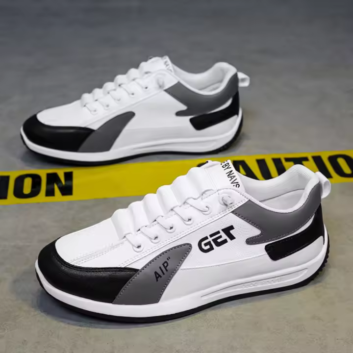 Zapatillas deportivas de cuero para hombre, calzado deportivo de moda con Panel, Red Tide, novedad - 1