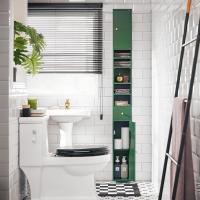 Mueble de Baño de Alto Estante Estanterías con 2 Puertas y Cajón Blanco Tamaño 20x20x180cm - details 101