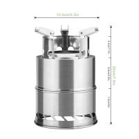 Estufa portátil de acero inoxidable para acampar al aire libre, estufa de leña ligera, cocina de Picnic, herramientas de viaje y aventura - details 1