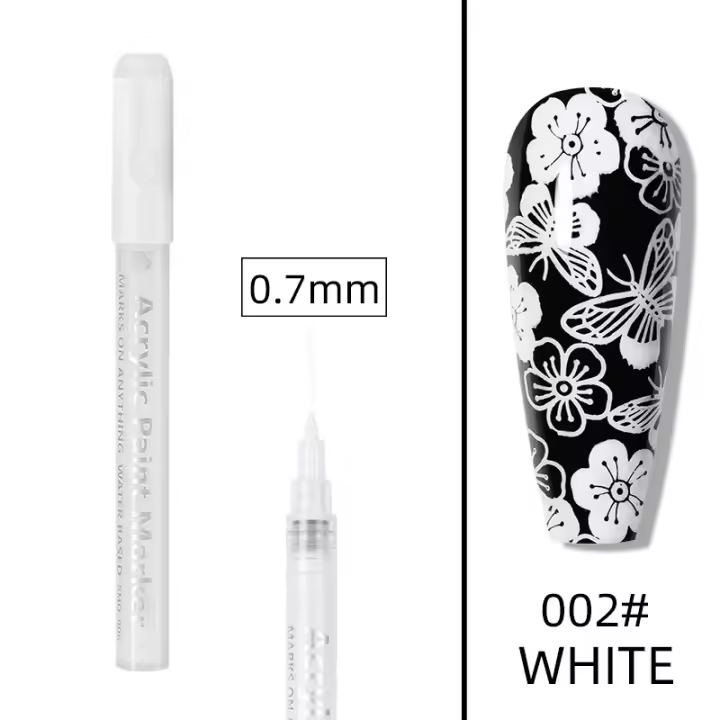 Lápiz de pintura de Graffiti de dibujo de manicura, herramienta de Arte de uñas de Color dorado negro, pincel delineador impermeable, línea abstracta DIY, patrón de flores 3D - 1