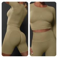 Conjunto de Shorts de Yoga de Algodón Melaleuca Sin Costuras Color Sólido Manga Corta - details 38