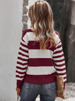 Suéter empalmado a rayas para mujer, Jersey de punto a la moda, novedad de otoño e invierno, 2023 - details 22