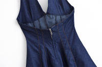 Vestidos Vaqueros de Verano para Mujer OUWU Novedad 2021, Elegante y Ajustado con Cuello en V y Cuello Colgante, Perfecto para Vacaciones, Moda Urbana, Ideal para Estudiantes Jóvenes - details 8