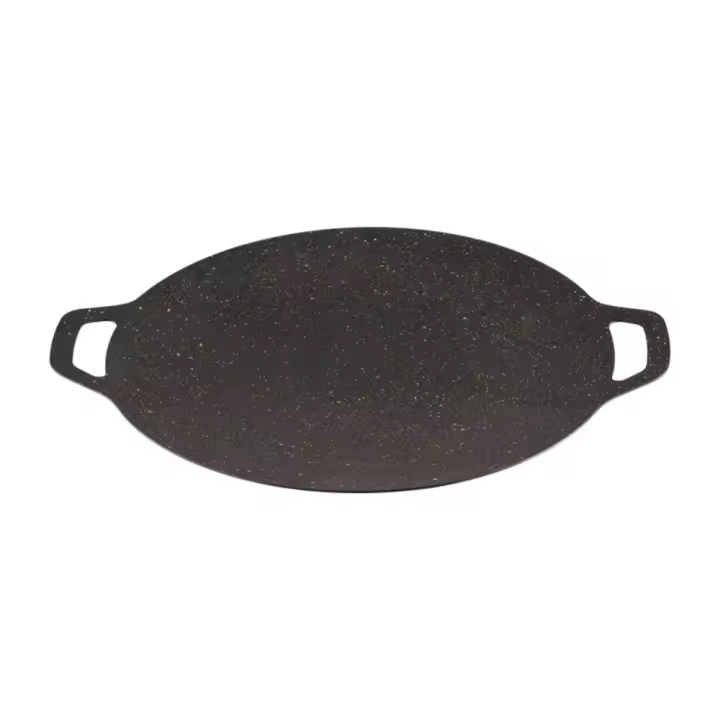 Sartén redonda Circular multifuncional de doble oreja para barbacoa, sartén de hierro fundido, placa antiadherente para exteriores - 1