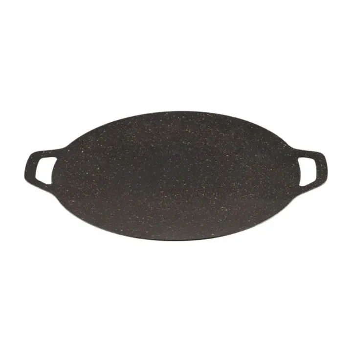 Sartén redonda Circular multifuncional de doble oreja para barbacoa, sartén de hierro fundido, placa antiadherente para exteriores - 1