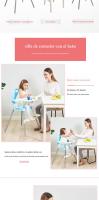 Silla de Comedor Infantil Bebé 0-4 años Plegable Portátil Multifuncional Silla de Crecimiento Infantil Silla de Comedor Casera Trona Bebé 3 en 1 Trona Infantil Silicona Asiento Infantil con Bandeja para Comer Trona Infantil Plegable - details 1