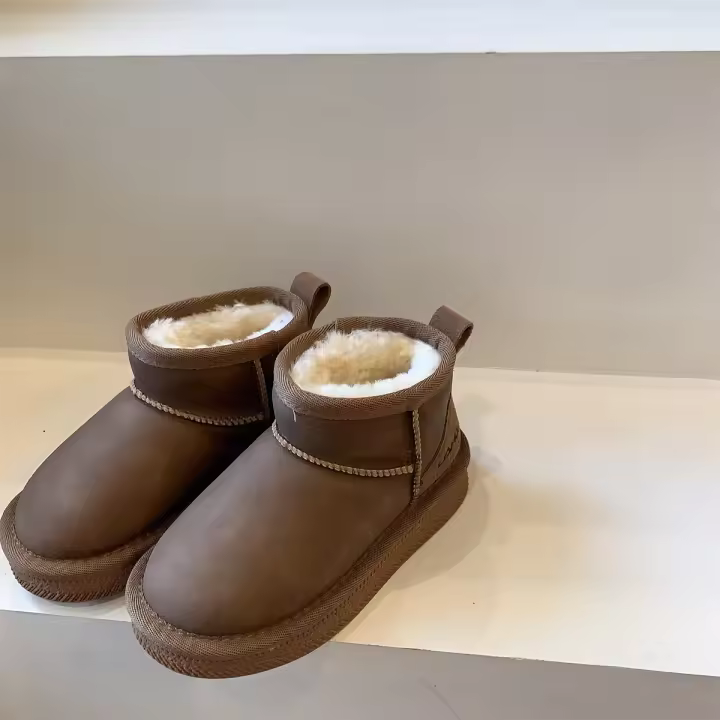 Botas de nieve, zapatos de algodón, botines cortos, botas cálidas, zapatos de bebé de terciopelo para invierno - 1