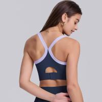 Sujetador deportivo de nailon para mujer, camiseta sin mangas de color sólido, transpirable, de secado rápido - details 14