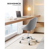 Giratoria Algodón y Lino, Escritorio, Acolchada Espuma, Altura Ajustable, Estudio, Dormitorio, Gris Paloma - details 3