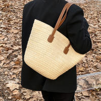 Bolso de viaje con asa superior para mujer, bolsa Bohemia de paja tejida de gran capacidad para verano - details 4