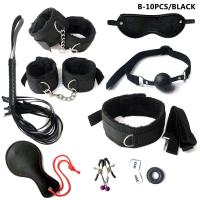 Leten-Kits de Bondage para mujeres, esposas, mordaza, látigo, pinzas para pezones, juguetes eróticos para mujeres, parejas, tienda sexual para adultos, tapón Anal, cola - details 4