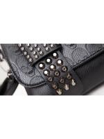 Bolso De Hombro Para Mujer Yogodlns Negro De Cuero Con Estilo Vintage Y Cráneos De Moda Con Hebels Bolso De Mano Cool - details 22