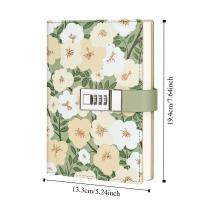 Cuaderno B6 de 224 páginas para proteger secretos, diario grueso, libro de contraseña con patrón impreso de cuero PU con cerradura, papelería - details 0