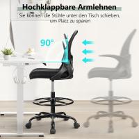 Silla de Oficina para el Hogar Giratoria 360° Taburete de Bar con Resalones Plegable, 300 Libras - details 4
