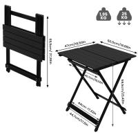 Mesa plegable de aluminio para acampar, mesa auxiliar para balcón, escritorio ultraligero, mesa de picnic plegable - details 0