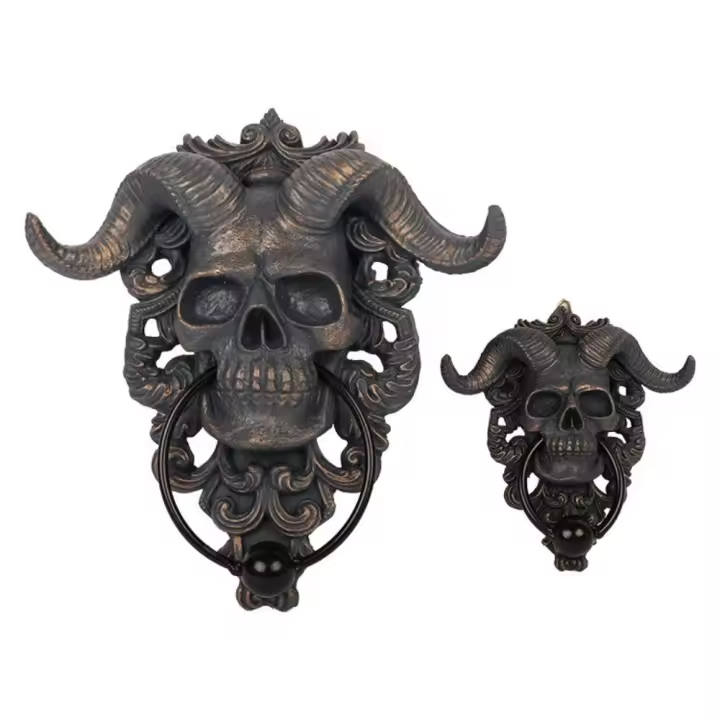 Adorno de resina punk, satanás, calavera, cabeza de oveja, decoración de pared, colgante, artesanías - 1
