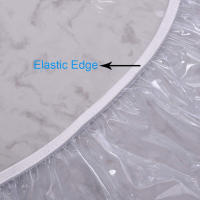 Mantel elástico redondo ajustado de PVC, cubierta protectora transparente impermeable a prueba de aceite para mesa de comedor, manteles para el hogar - details 2