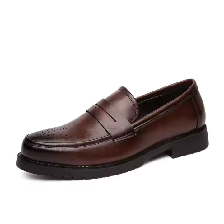 2025 Sepatu Kulit zapatos casuales regulares de oficina de vestir hechos a mano de negocios Oxford de alta calidad para hombres - 1