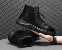 Botas de Motocicleta de Cuero de Moda 2024 Botas de Alta Comodidad Impermeables para Trabajo y Seguridad - details 11