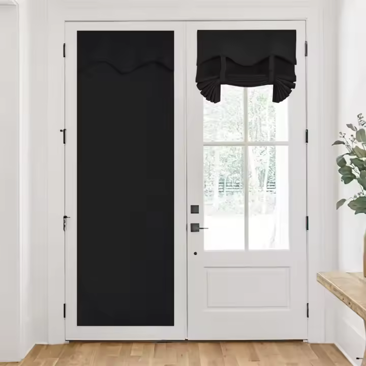 Cortina pequeña para ventana y puerta, longitud ajustable, autoadhesiva, opaca, privacidad, Francesa - 1