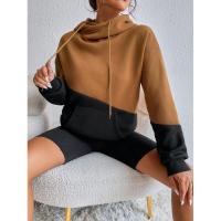 Sudaderas con capucha para mujer, ajuste, colores contrastantes, top cálido para mujer, sudaderas con capucha marrones sueltas para Haruku - details 4