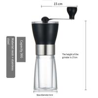 Molinillo de café Manual, molino de granos portátil de mano, montaje de rebabas de cerámica ajustable con mango de acero inoxidable para viajes - details 2