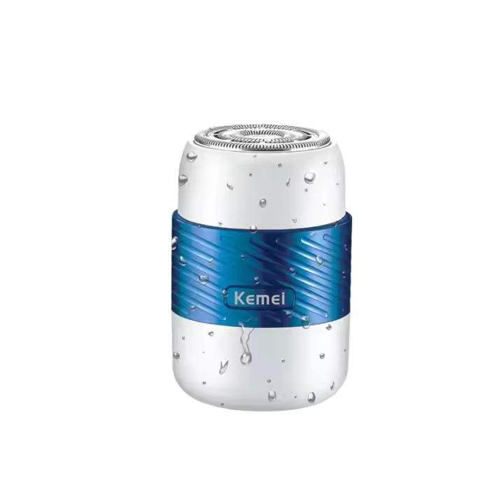 Kemei-maquinilla de afeitar eléctrica lavable para hombre, Mini afeitadora portátil, recargable, tamaño de bolsillo, en seco y húmedo, doble uso, recortadora de barba - 1