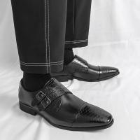 Zapatos de hombre con punta en pico, zapatos de vestir, zapatos formales con hebilla a la moda para adultos - details 2