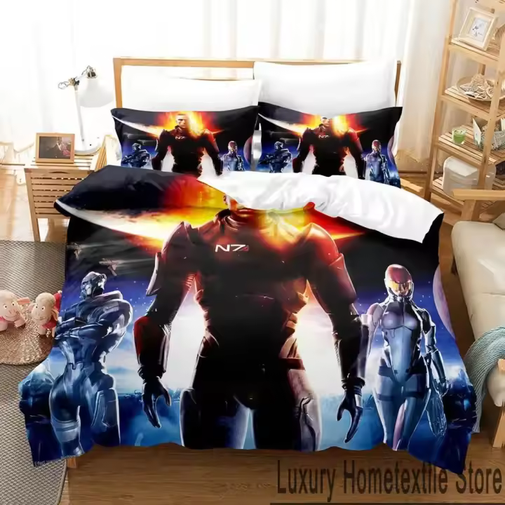 Conjunto de Ropa de Cama 3D de Juego de Efecto Masivo Tamaño Rey y Reina - 1