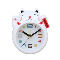Reloj despertador creativo de gato de la suerte, Mini decoración de mesa, plástico bonito para estudiantes - details 1