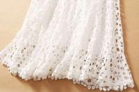 Elegante Vestido Maxi Blanco VGH Cuello en V, Manga Alta, Cintura Recortada, Adelgazante - details 15