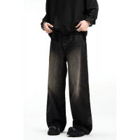 Nuevos vaqueros Retro americanos, pantalones de pierna ancha de talla grande rectos de calle - details 4