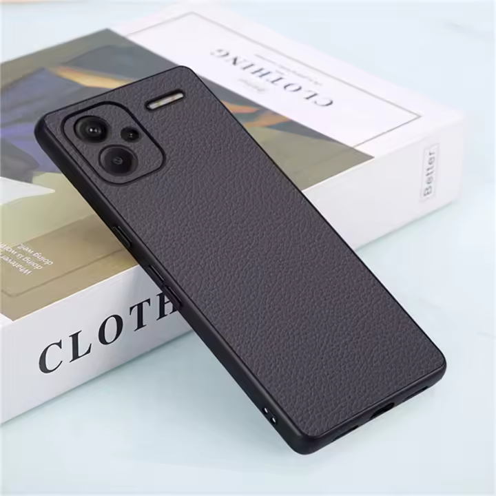 Funda de teléfono para Xiaomi Redmi Note 13 Pro + Plus 5G, protector anticaída de cuero Litchi a prueba de golpes - 1