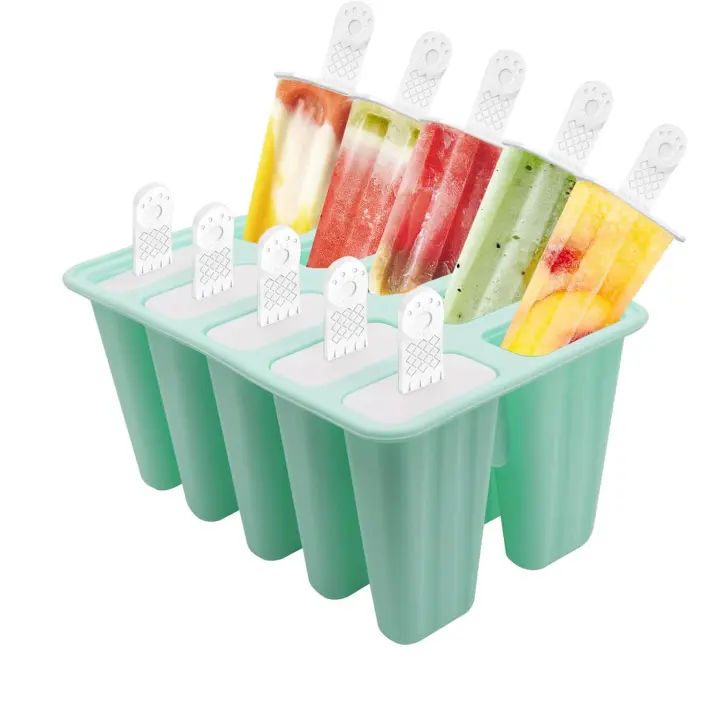 Moldes para Helados de Silicona, Moldes Para Paletas, 10 Moldes Creativos, Caseros de Silicona para Polos, reutilizables - 1