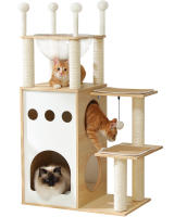Árbol de madera para gatos, rascador para uso en interiores con poste rascador, accesorios para gatos y condominio - details 14