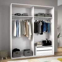 Armario Dos cajones, Mueble Auxiliar Almacenamiento Dormitorio, Modelo Uniq, Color Blanco, Medidas: 77 cm (Largo) x 38 cm (Alto) x 45 cm (Fondo) - details 3