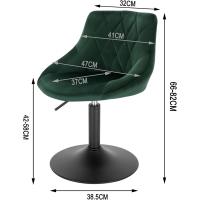 Taburete de Bar de Terciopelo Alto Regulable en Altura Diseño Giratorio para Peluquería - details 27