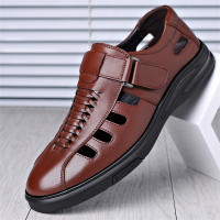 Sandalias de verano para hombre, nuevas, huecas, para playa, de piel suave y transpirable, con velcro. - details 5
