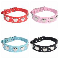 Suministros para mascotas, Collar de cuero PU con corazón de amor para perro, Collar bonito con diamantes de imitación para mascota, Collar ajustable para cachorros, decoración para el cuidado de gatos, regalo - details 4