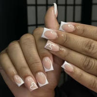 24 Uñas Cortas Cuadradas Falsas + 1 Archivo De Uñas + 1 Pieza De Pegamento De Gel QHW900 Kit De Uñas Postizas De ABS - details 4