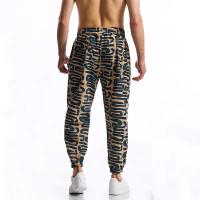 Pantalón en lino imprimé Tribal Boho para hombres, en algodón, décontracté, con cordón de serrage, para deportes al aire libre, curso à pied, sorpresa, été - details 11