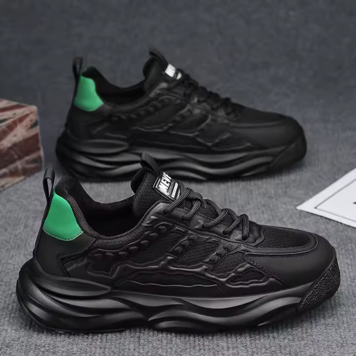 Zapatillas de deporte a juego para hombre, zapatos informales de malla transpirable, a la moda, con suela elevada, novedad de verano 2024 - 1