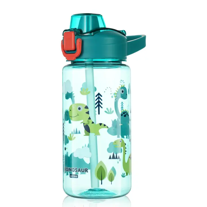 Botella de Agua Reutilizable para Niños y Niños, Sin BPA, 600ml, Plástico - 1
