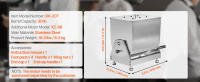 SucceBuy Mezclador de Carne Manual 30L con Tanque Inclinable para Mezclar Salchichas y Carne - details 6