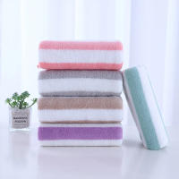 Conjunto de Toalla de Secado Rápido Microfibra Suave Diseño a Rayas Absorbente - details 11